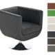 CLP Design Leder-Loungesessel COLORADO im Retro-Stil, rund, drehbar