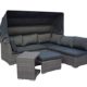 Strandkorb Lounge Palma Cabrio Sofa Alu Geflecht 5tlg. grey