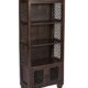 stylla London Sheesham massiv handgefertigt Traditionelle indische Jali Arbeit Vintage Stil Vitrine Bücherregal, Bücherregal, Holz, braun, 30,5 x 55,88 x 124.46 cm