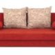 B-famous Schlafsofa Orlando-PUR Mikrofaser Rot-Grau, 186x85 cm