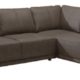 CAVADORE Ecksofa Calypse mit Ottomane rechts/Braunes Sofa im modernen Design/273 x 83 x 214 (BxHxT)/Strukturstoff braun