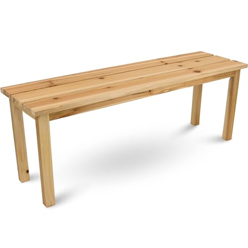 holz4home® Gartenbank Holzbank Natur Hell I Kleine Bank ohne Lehne I Parkbank 2-3 Sitzplätze für Terrasse Garten Balkon I Für Kinder & Erwachsene