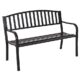 COSTWAY Gartenbank Metall, Parkbank für 2-3 Sitzer, Sitzbank mit Rückenlehne & Armlehne, Metallbank, Eisenbank für Garten, Terrasse, Balkon, 127 x 60 x 87 cm, Schwarz