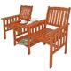 Casaria® Gartenbank Holz Wetterfest Tisch Ablage 320kg Belastbar Garten Balkon Terrasse Bank Holzbank Sitzbank Kinobank 164x63x91cm Akazie 2-Sitzer